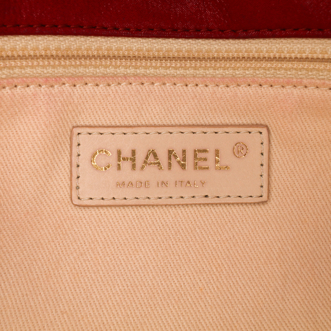 Chanel Large Iridescent Cuir de veau Chic Quilt Flap Rouge