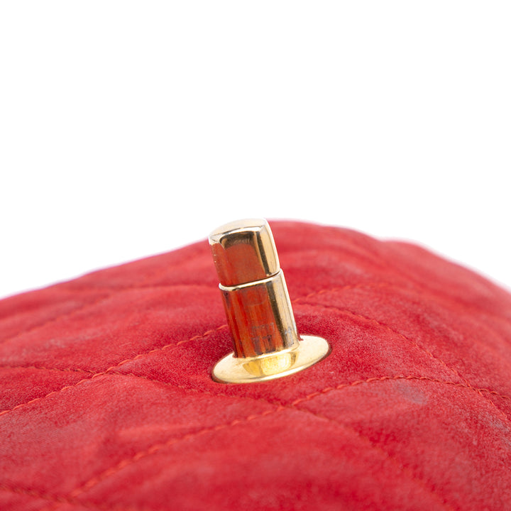 Chanel Large Iridescent Cuir de veau Chic Quilt Flap Rouge