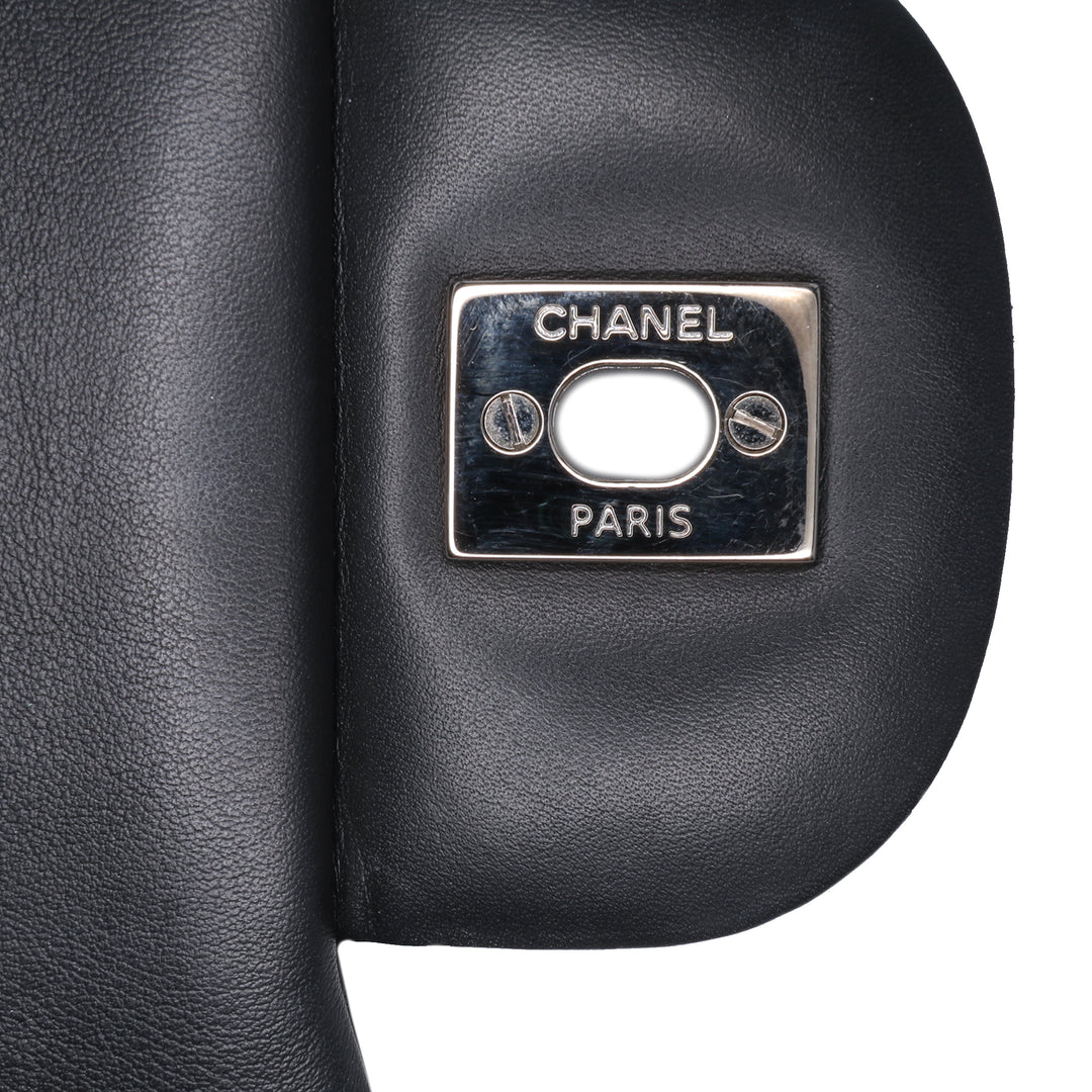 Jumbo Classic Patent Double Flap Black - Gaby Paris
