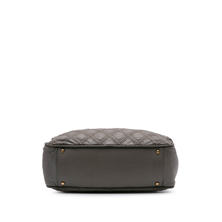 CC Quilted Calfskin Triptych Tote Gray - Gaby Paris