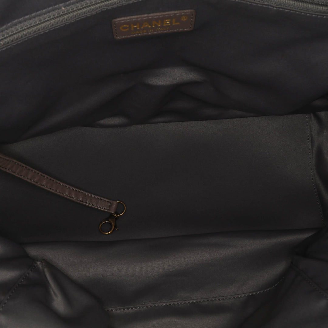 CC Quilted Calfskin Triptych Tote Gray - Gaby Paris