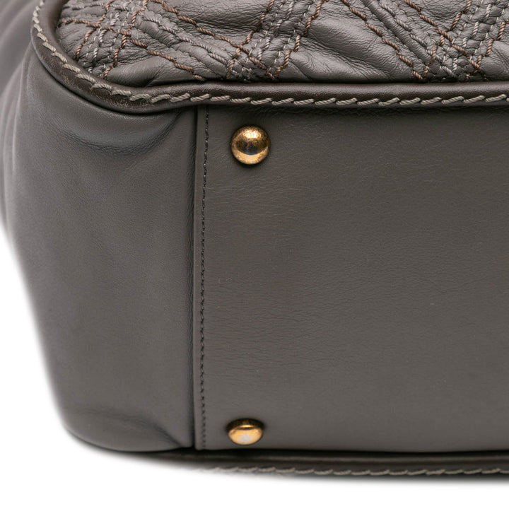 CC Quilted Calfskin Triptych Tote Gray - Gaby Paris