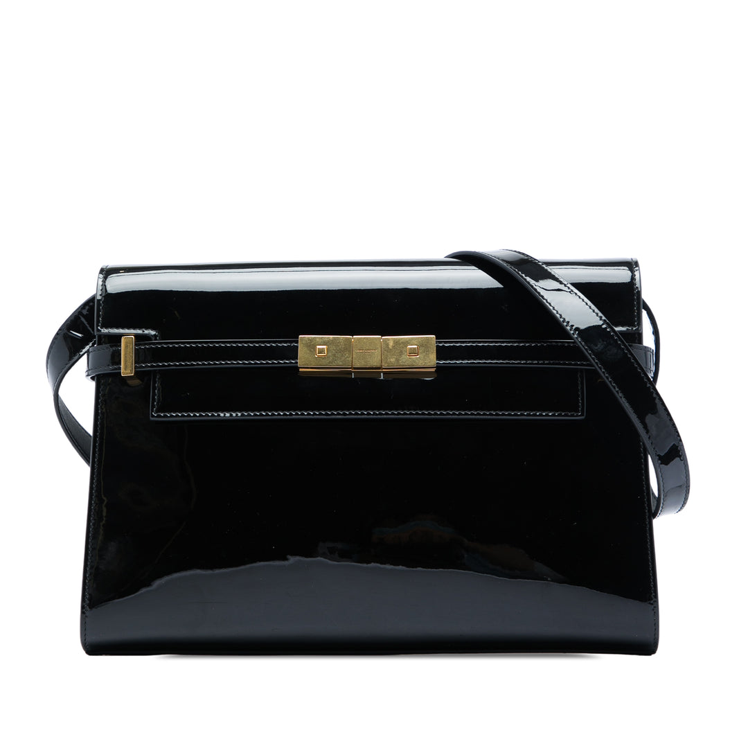 Saint Laurent Medium Cuir verni Manhattan Sac bandoulière