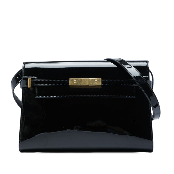 Saint Laurent Medium Cuir verni Manhattan Sac bandoulière