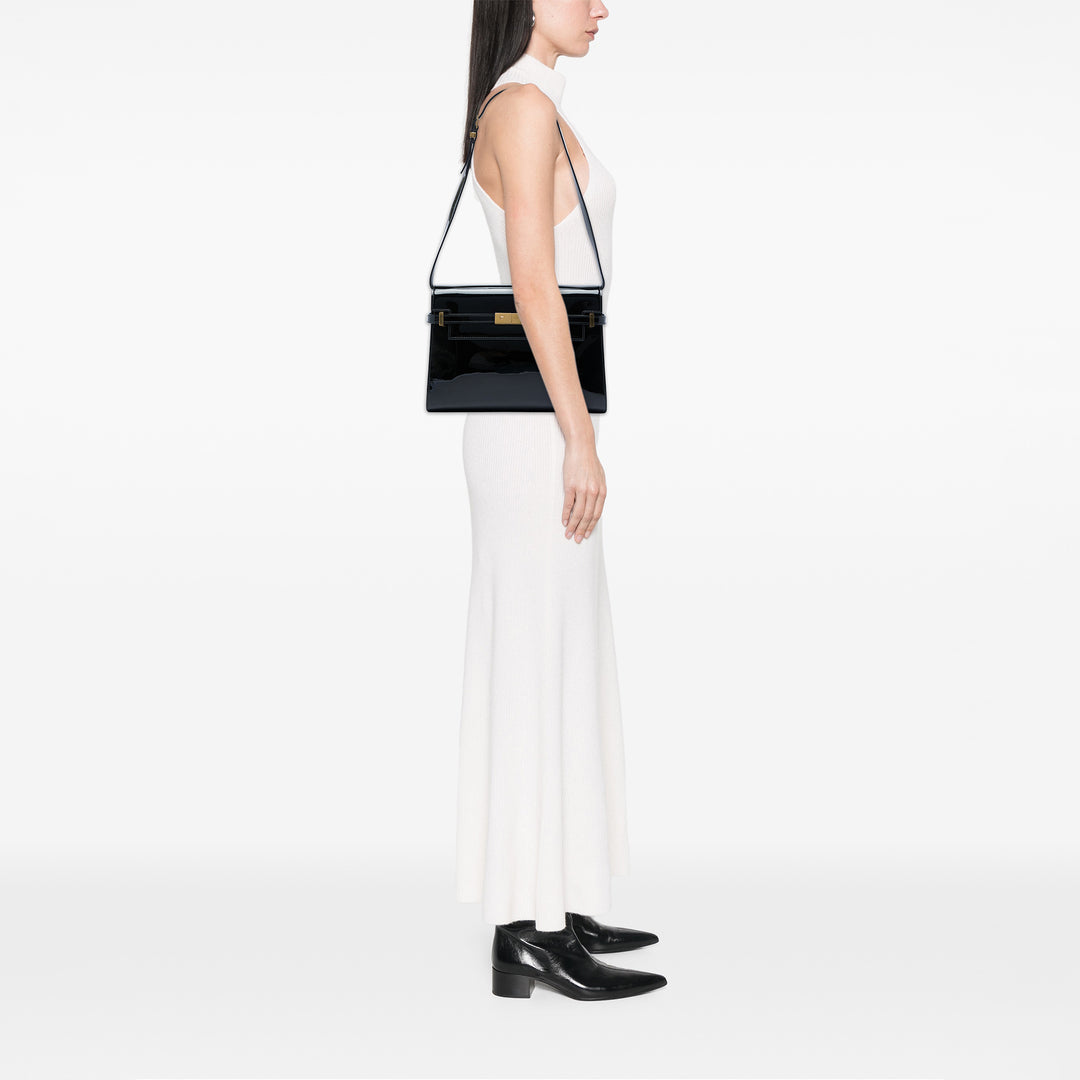 Saint Laurent Medium Cuir verni Manhattan Sac bandoulière