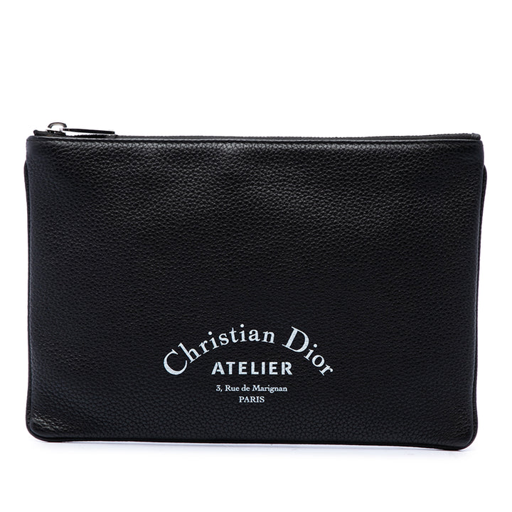 grainé Atelier Pochette Cuir de veau grainé Noir