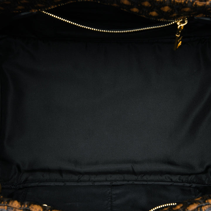 Prada Cabas Broccato Canapa Tessuto Marron – vue 4 – GABY PARIS