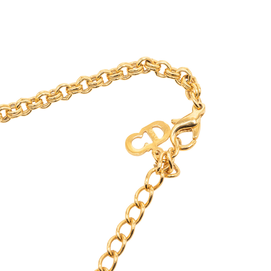 Dior plaqué Rhinestone CD Collier