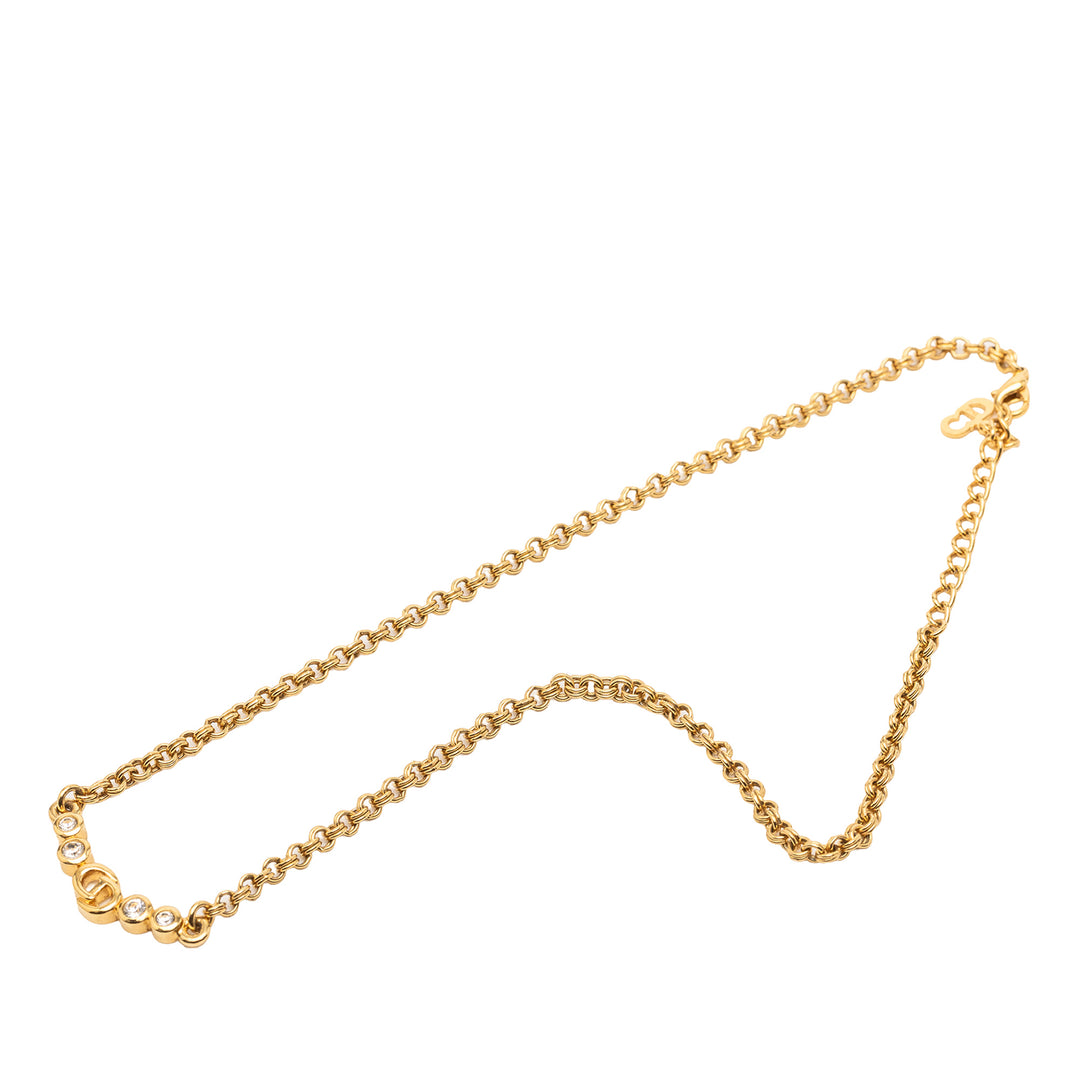 Dior plaqué Rhinestone CD Collier