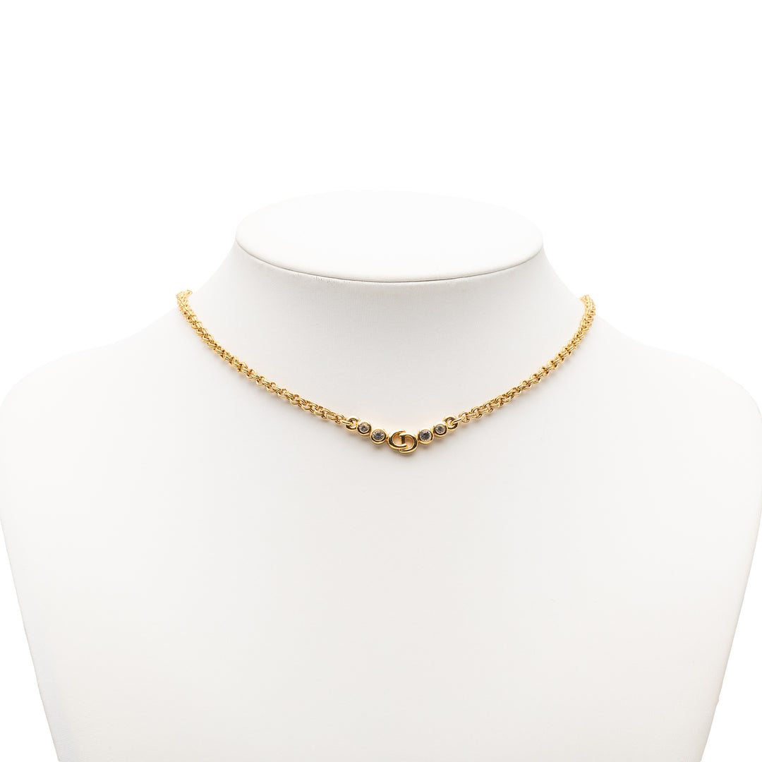 Dior plaqué Rhinestone CD Collier