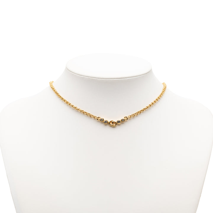 Dior plaqué Rhinestone CD Collier