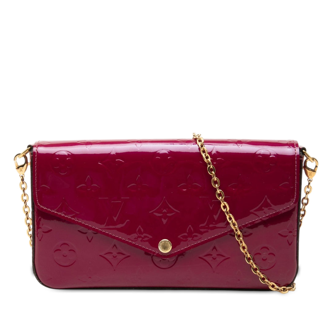 Pochette Felicie Cuir verni Monogram Rose