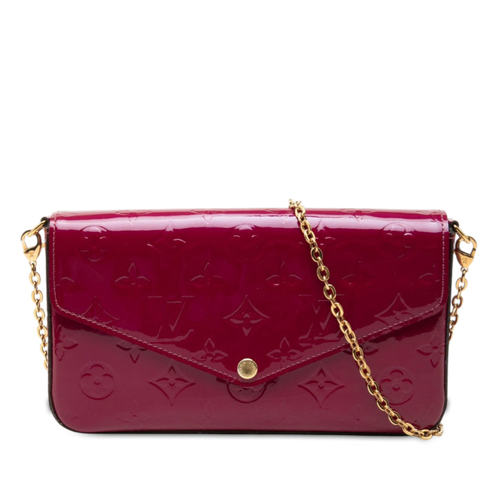 Pochette Felicie Cuir verni Monogram Rose