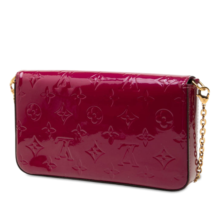 Pochette Felicie Cuir verni Monogram Rose