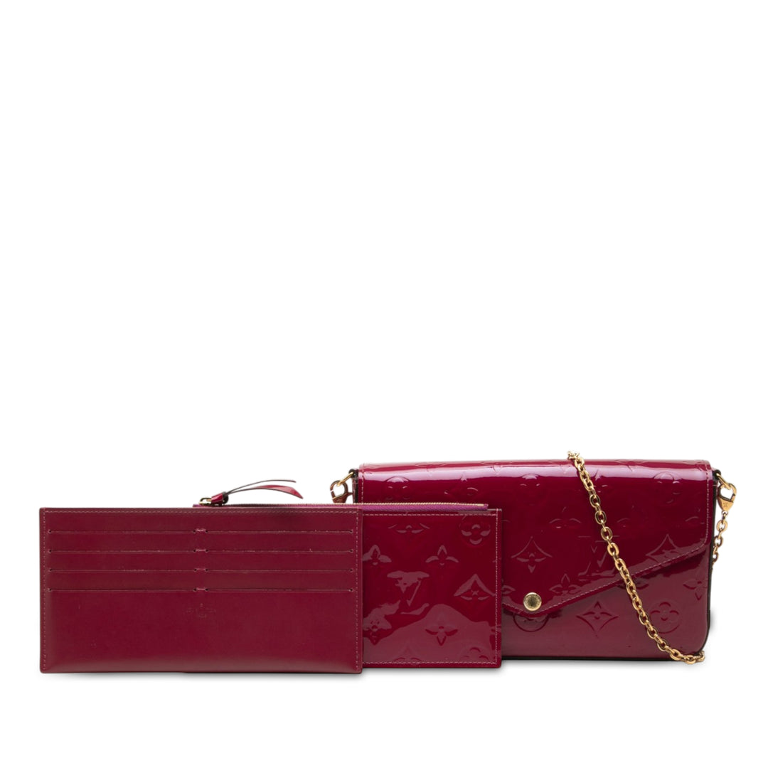 Pochette Felicie Cuir verni Monogram Rose