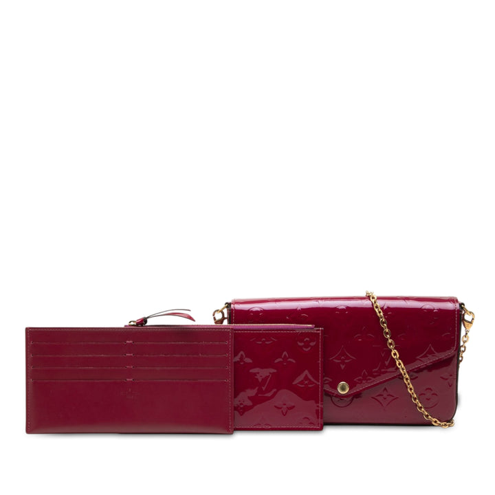 Pochette Felicie Cuir verni Monogram Rose