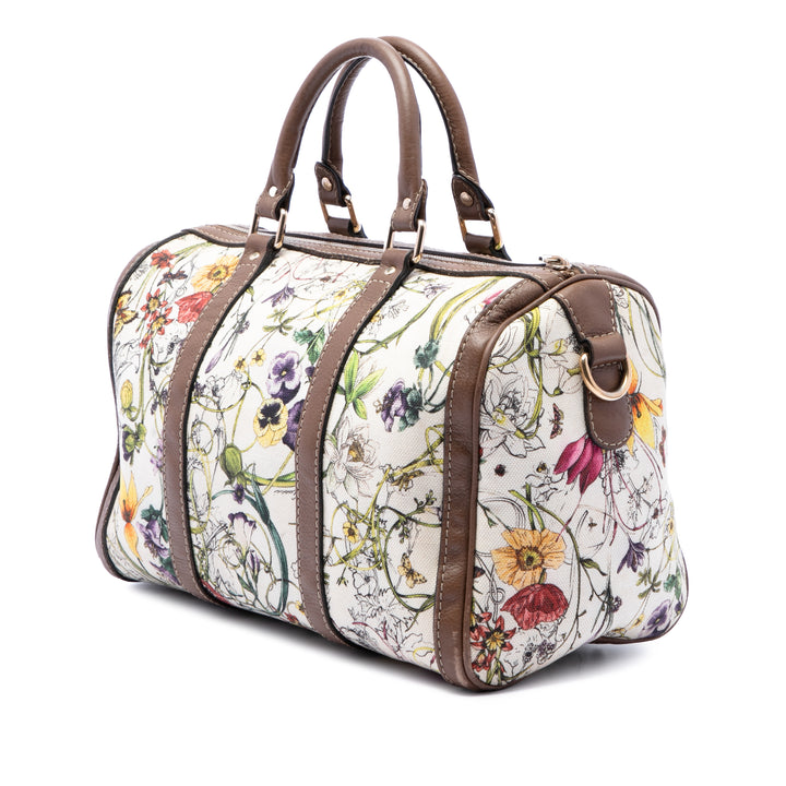 Gucci Flora Joy Boston Sac Moyen Blanc – vue 2 – GABY PARIS