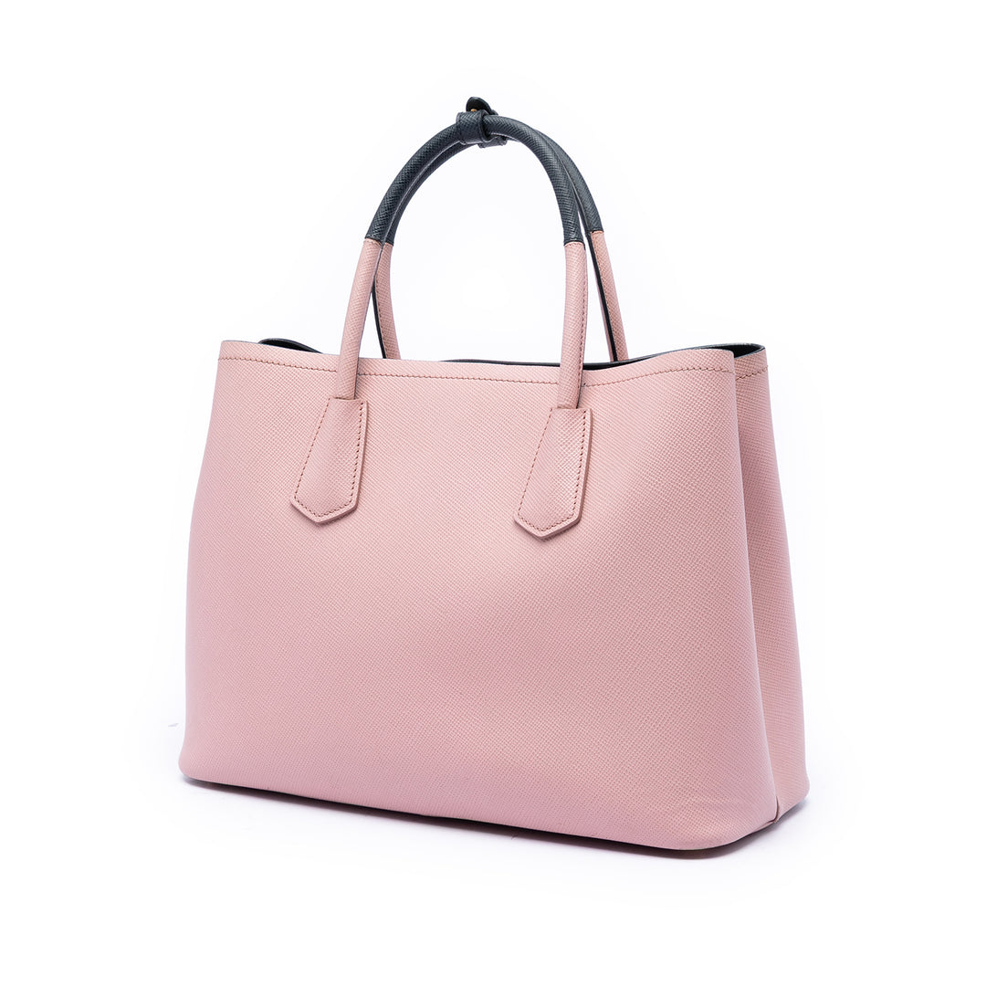 Prada Medium Bicolor Saffiano Cuir Double Sac