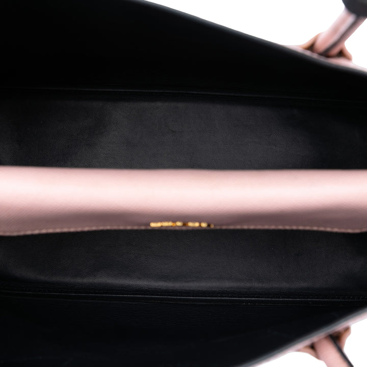 Prada Medium Bicolor Saffiano Cuir Double Sac