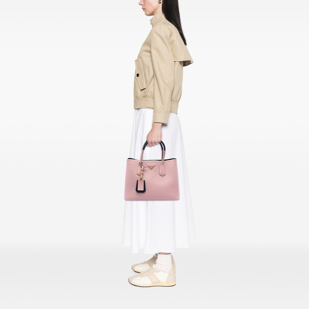 Prada Medium Bicolor Saffiano Cuir Double Sac