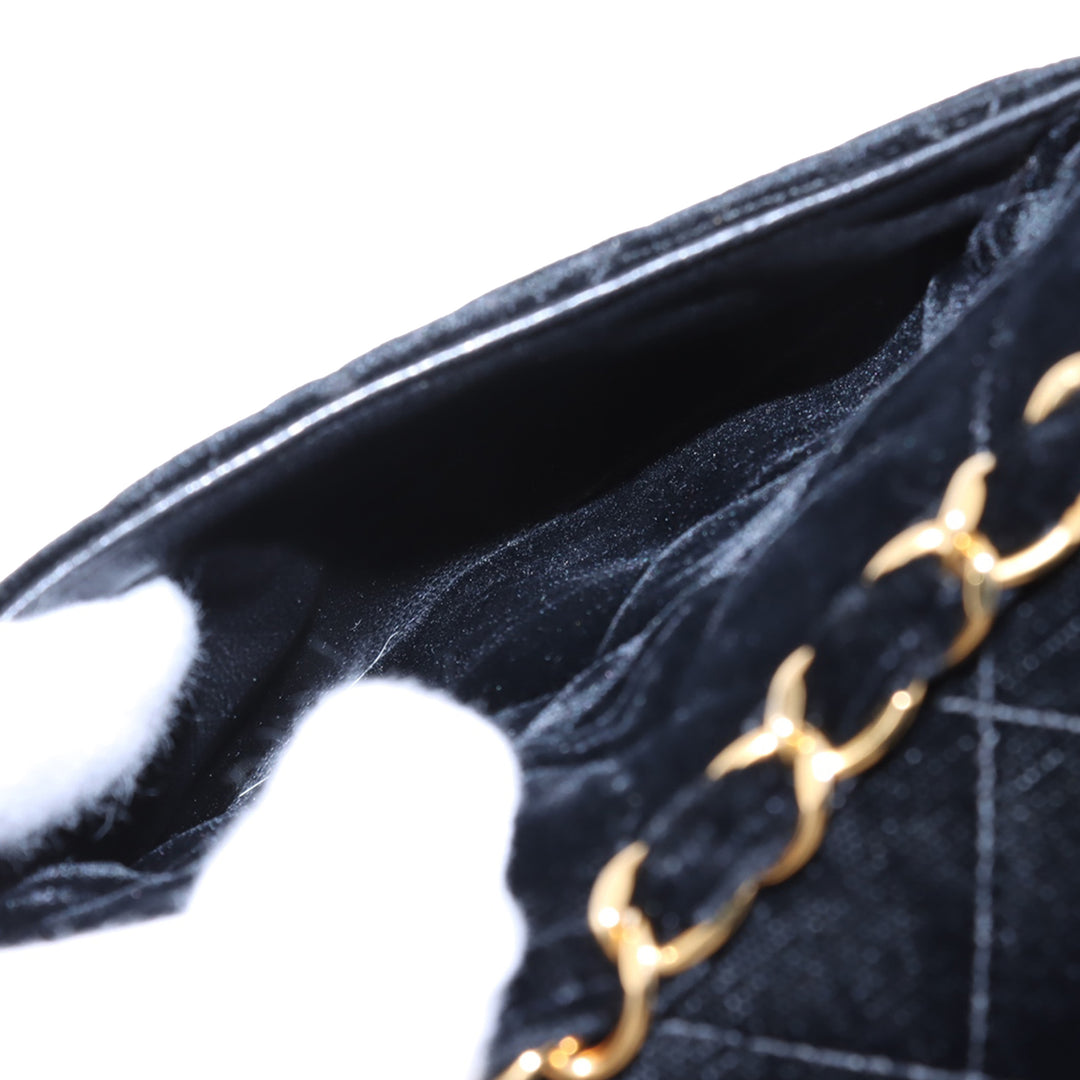 Chanel Mini Matelassé Velours Straight à rabat