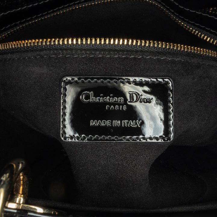 Medium Patent Cannage Lady Dior Black - Gaby Paris