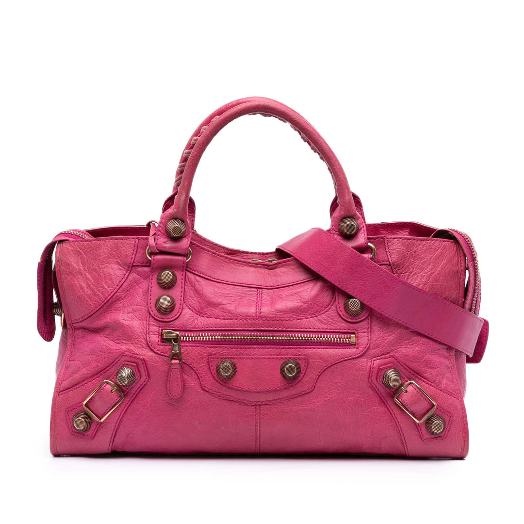 Lambskin Motocross Giant 21 Part Time Satchel Pink - Gaby Paris