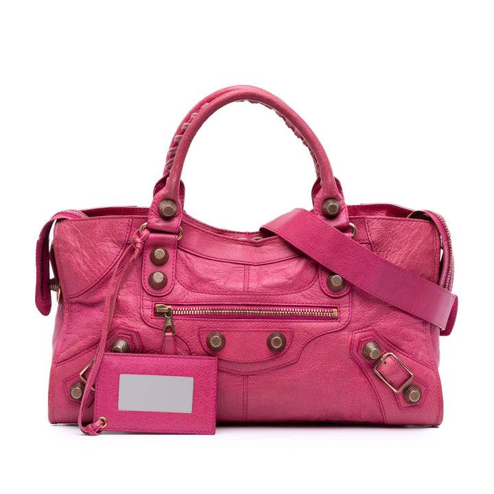 Lambskin Motocross Giant 21 Part Time Satchel Pink - Gaby Paris