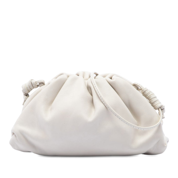Bottega Veneta Pochette The Mini Cuir d'agneau Blanc – vue principale – GABY PARIS
