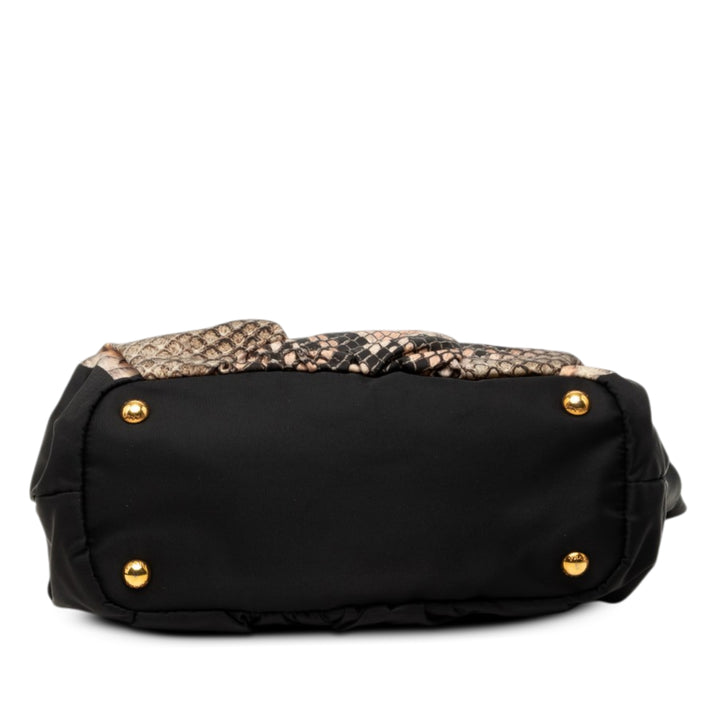 Prada Tessuto Python Print Bow Sac