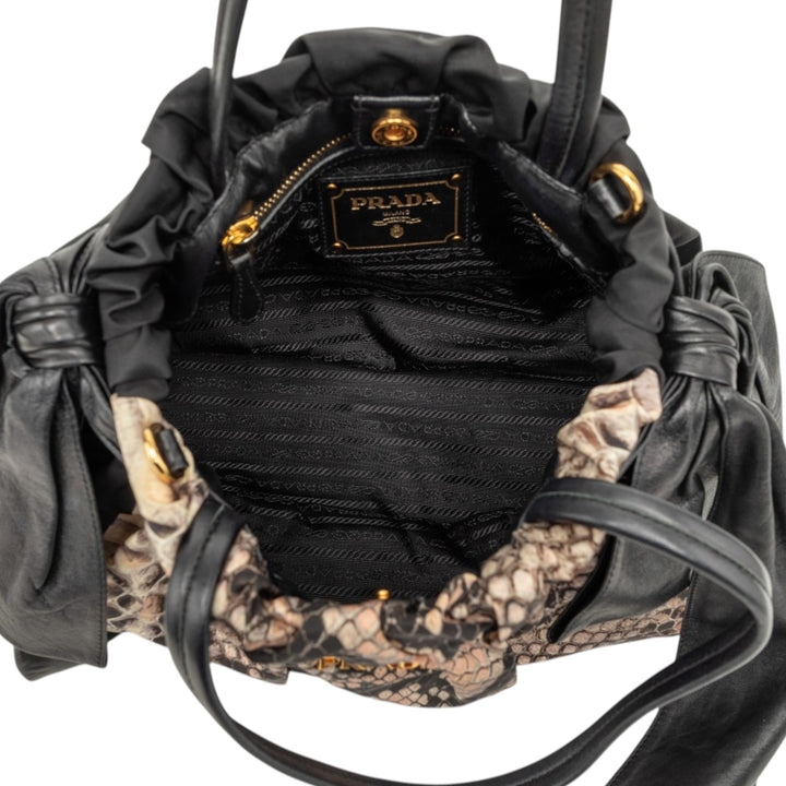 Prada Tessuto Python Print Bow Sac