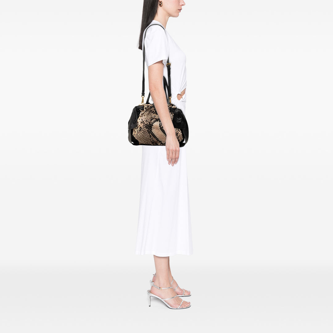 Prada Tessuto Python Print Bow Sac