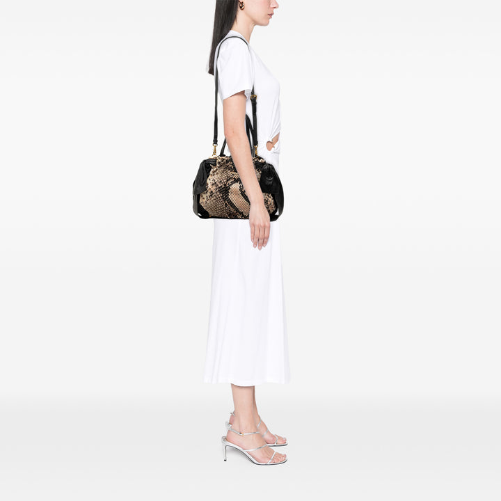 Prada Tessuto Python Print Bow Sac