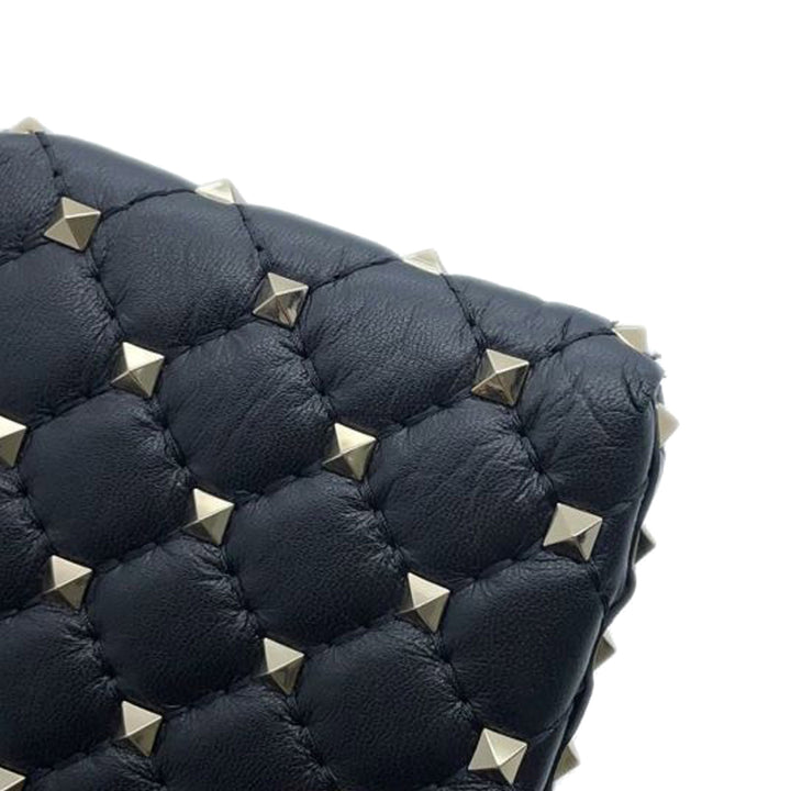 Lambskin Rockstud Spike Phone Case Crossbody Black - Gaby Paris