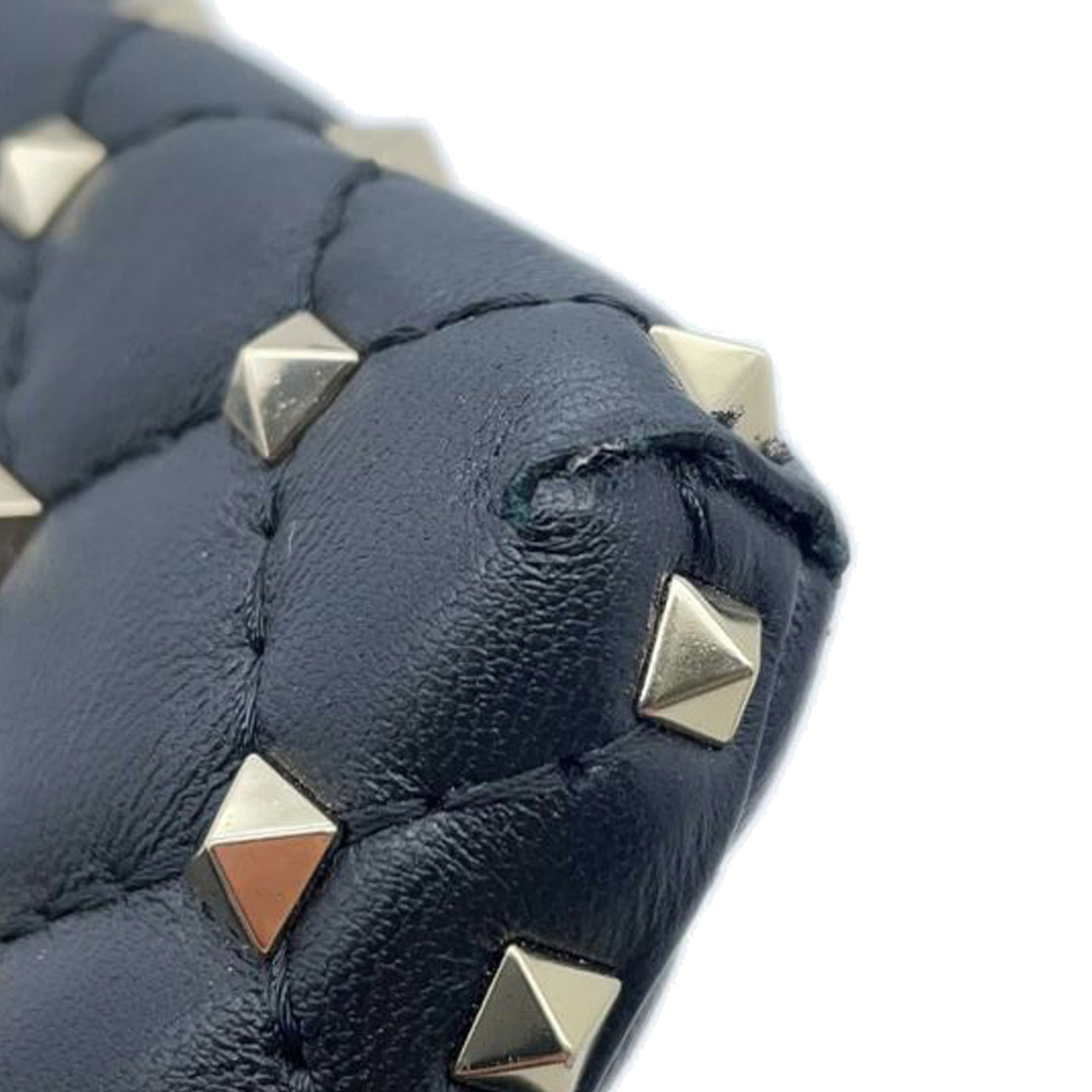 Lambskin Rockstud Spike Phone Case Crossbody Black - Gaby Paris