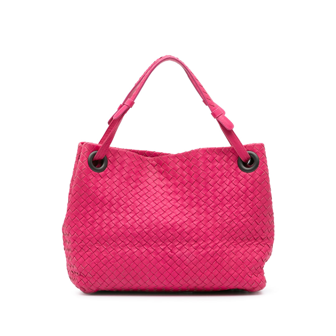Medium Nappa Intrecciato Bella Tote Pink - Gaby Paris