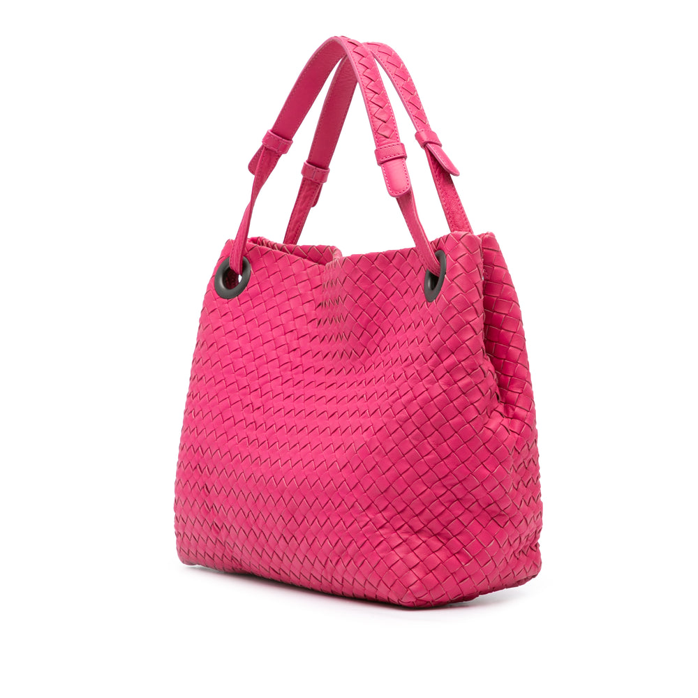 Medium Nappa Intrecciato Bella Tote Pink - Gaby Paris