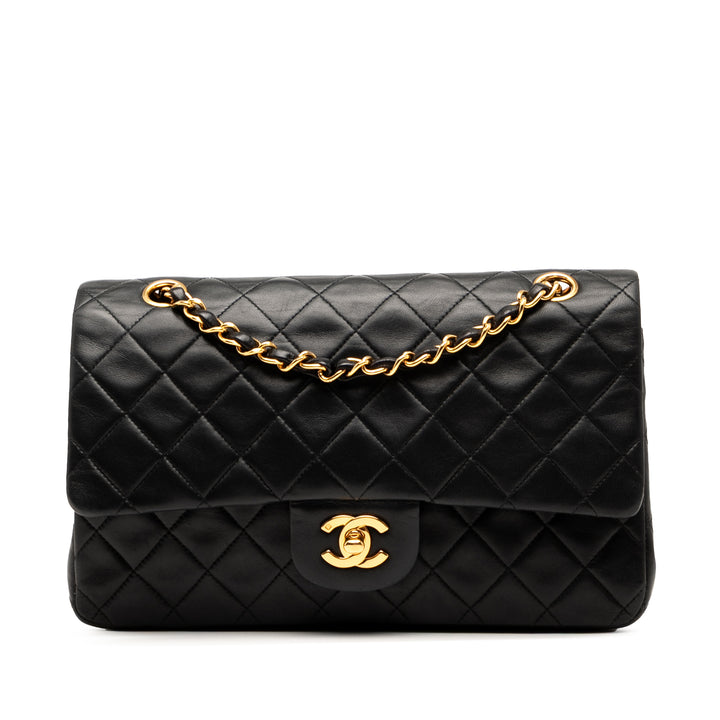 Chanel Medium Classic Cuir d’agneau Double rabat Noir – GABY PARIS Authentique