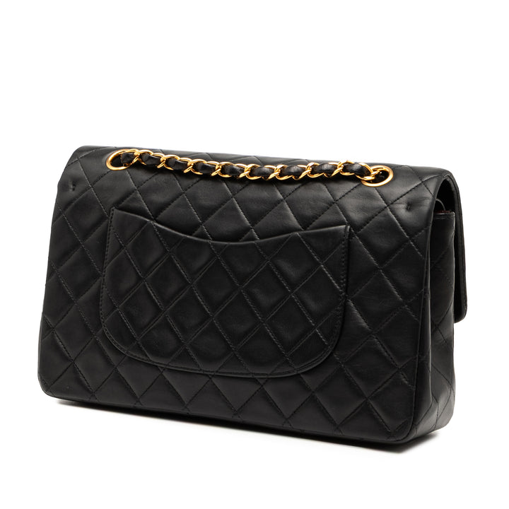 Chanel Medium Classic Cuir d’agneau Double rabat Noir – GABY PARIS Authentique