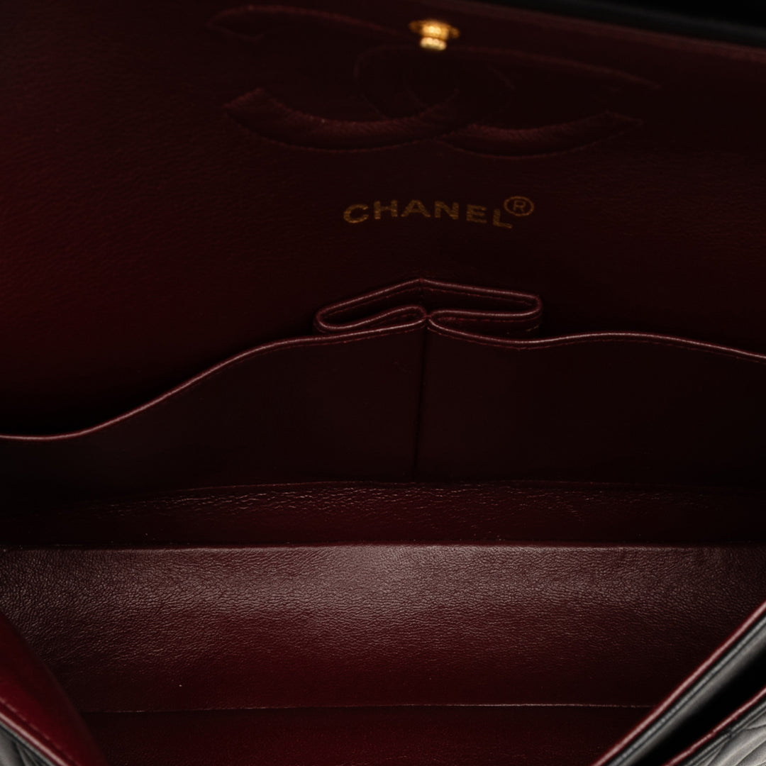 Chanel Medium Classic Cuir d’agneau Double rabat Noir – GABY PARIS Authentique