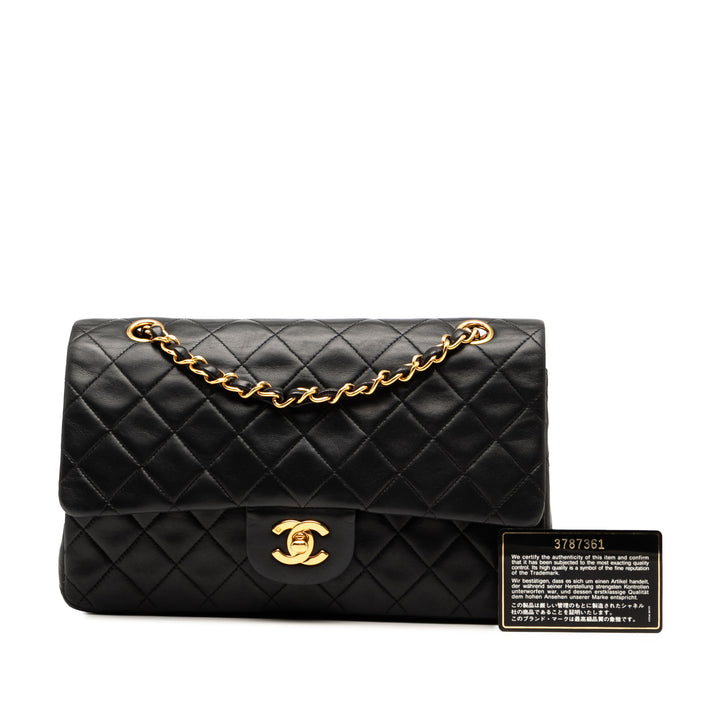 Chanel Medium Classic Cuir d’agneau Double rabat Noir – GABY PARIS Authentique