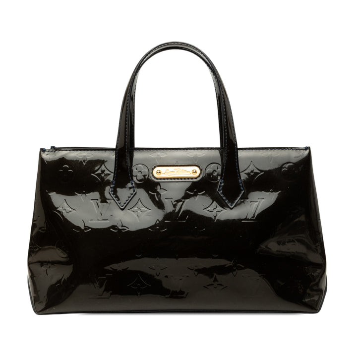Wilshire PM Cuir verni Monogram Bleu