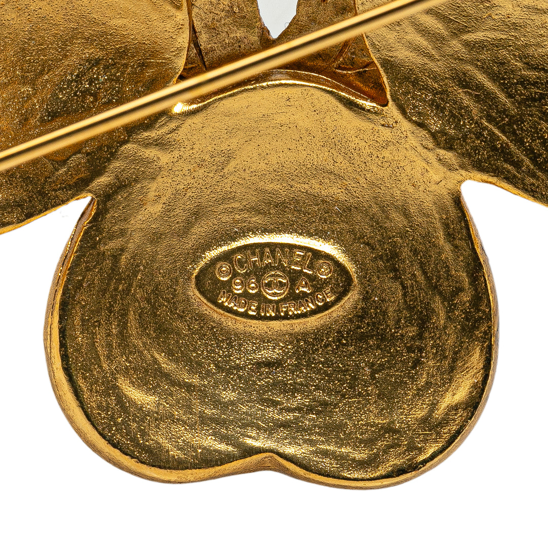 Gold Plated CC Clover Brooch Gold - Gaby Paris