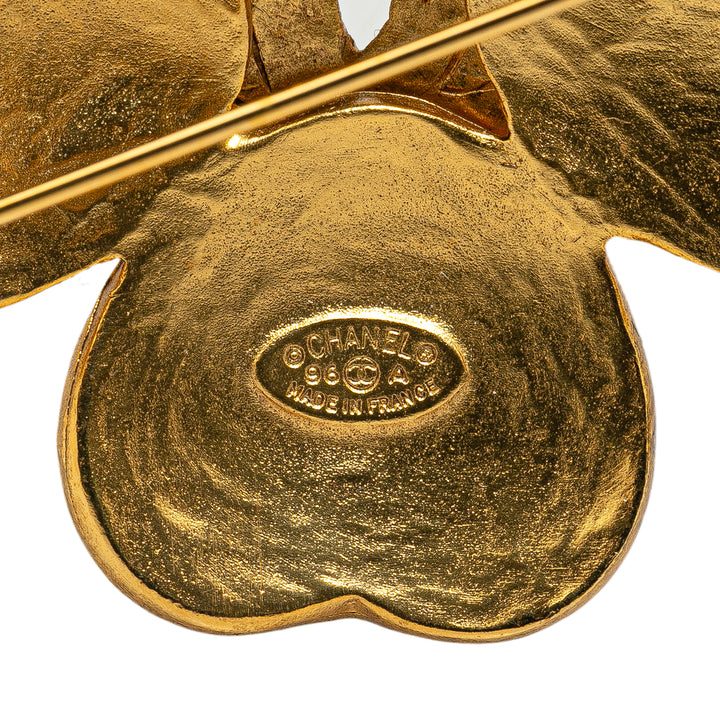 Gold Plated CC Clover Brooch Gold - Gaby Paris