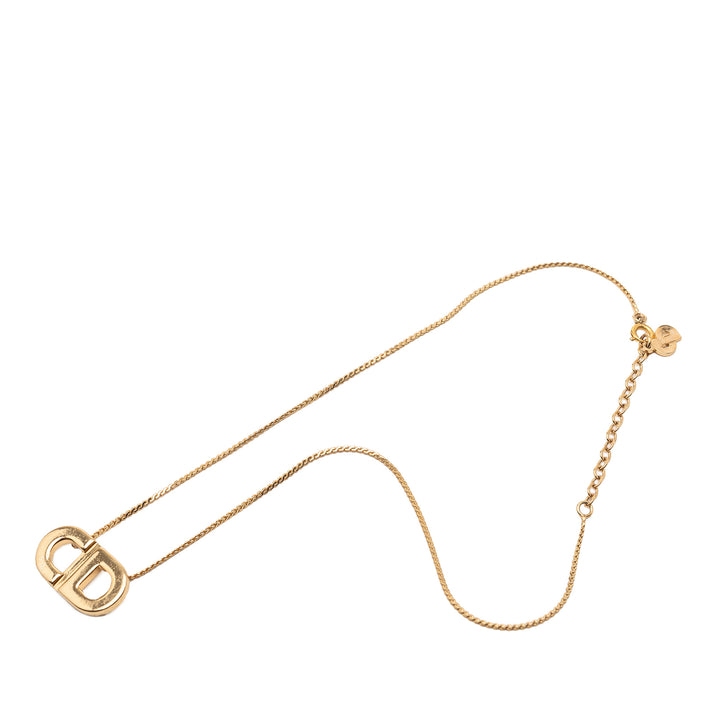 Dior plaqué CD Logo Pendant Collier