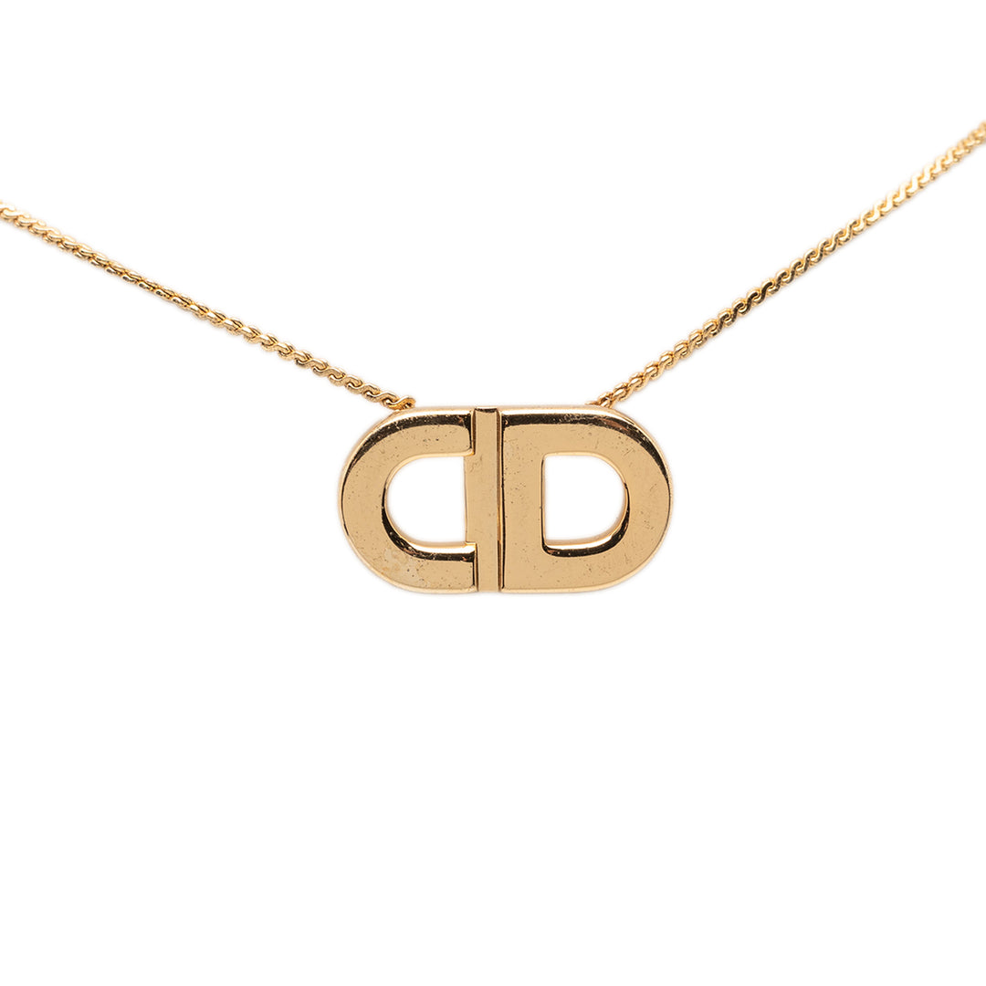 Dior plaqué CD Logo Pendant Collier