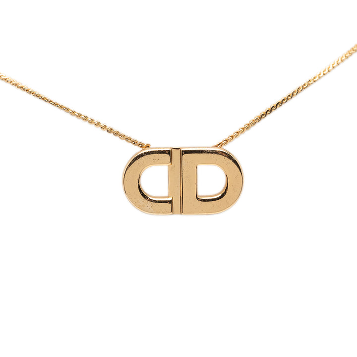 Dior plaqué CD Logo Pendant Collier