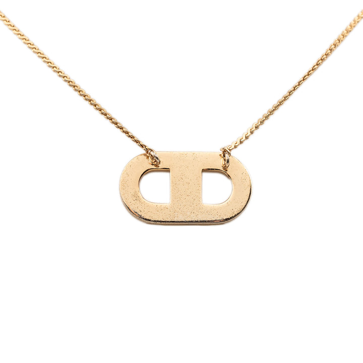 Dior plaqué CD Logo Pendant Collier
