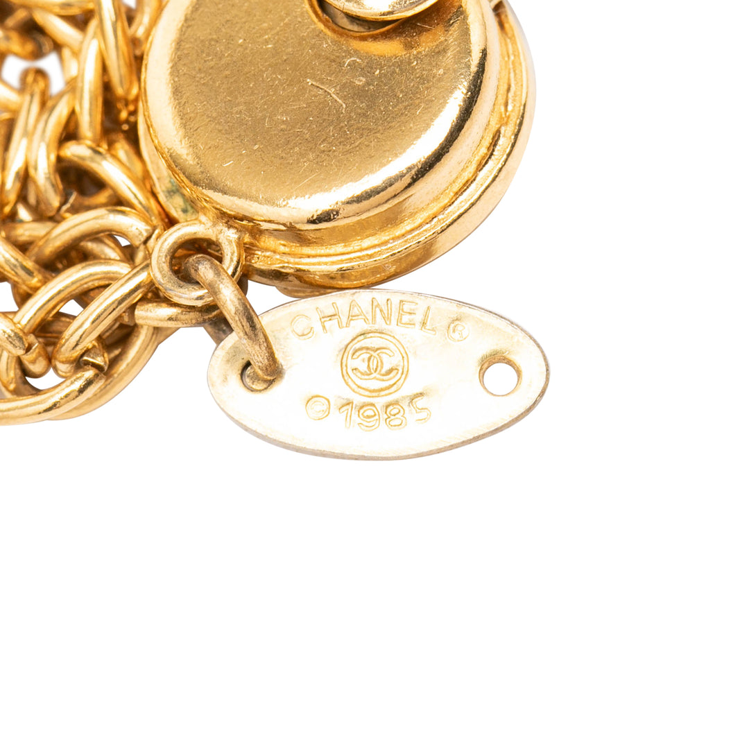 Chanel CC plaqué Deca Triple Link Chaîne Collier Doré – vue 6 – GABY PARIS