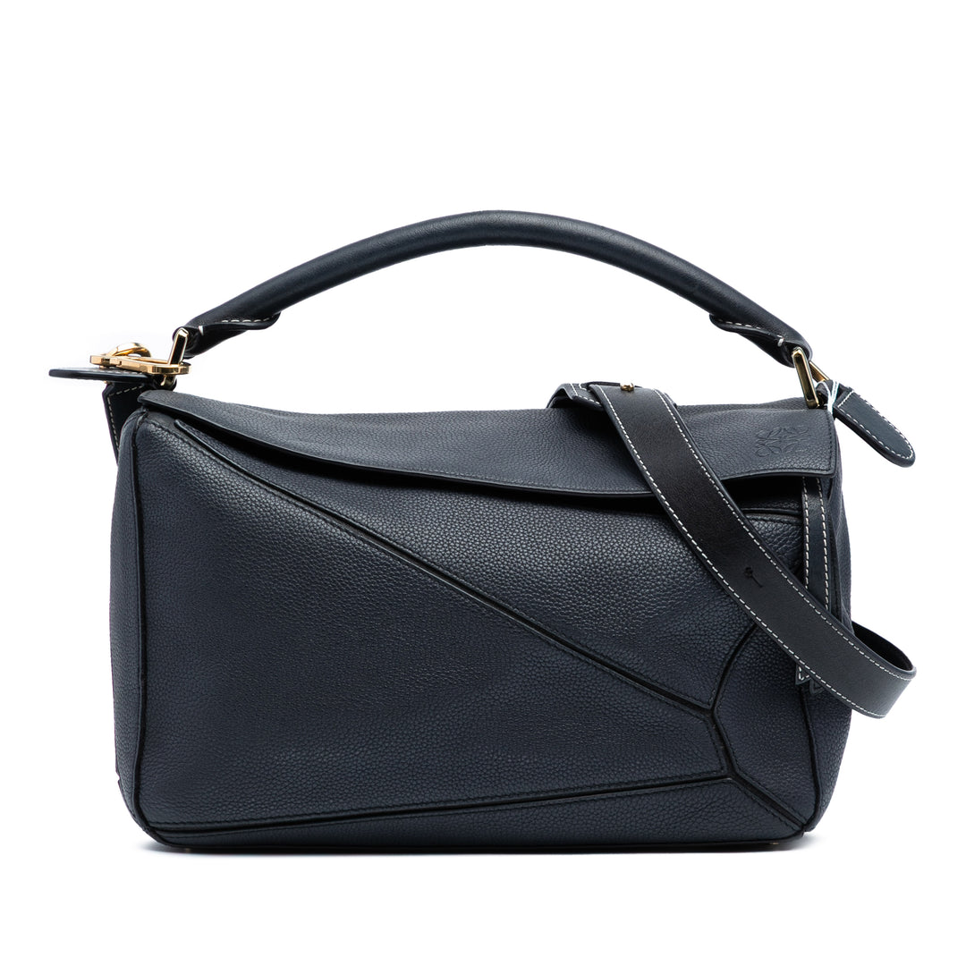 LOEWE Medium Cuir de veau Puzzle Sac cartable Noir – GABY PARIS Authentique